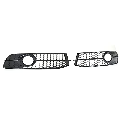 Calandre antibrouillard noir brillant pour Audi C6 2008-2011 | Paire de grilles de pare-chocs ABS