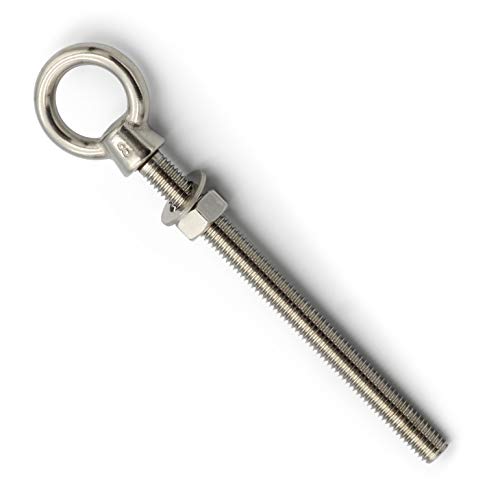 DIOS24 20 Stück Augbolzen mit metrischem Gewinde M6 x 40 mm (Größe und Menge wählbar!) - Edelstahl V4A - Augenbolzen Ringbolzen Ösenschraube Cover