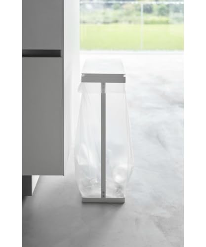 Yamazaki soporte para bolsa de basura con tapa 45 L blanco miniatura 6