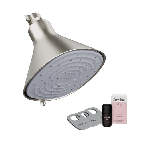 Canopy Filtered Shower Head - High Pressure Shower Head Filter for Hard Water - Shower Filter To Remove Impurities for Healthier Scalp Skin & Hair - Support Hair Growth & Minimize Breakage - Nickel