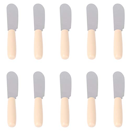 OFFSCH 10pcs Stainless Steel Icing Spatula with Rubber Handle for Spreading Butter Cream and Cheese for Cake Smoothing and Pastry Decorating