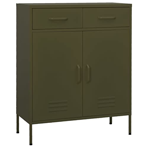 UJCHVHN Gabinete de almacenamiento, color verde oliva, 80 x 35 x 101,5 cm, armarios de almacenamiento y taquillas