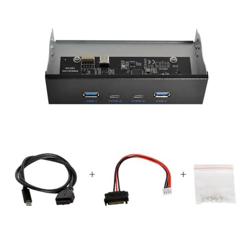 for 1pcs USB-C USB 3.0 HUB 4 Ports Front Panel to Motherboard 20Pin Connector Cable for 1pcs 5.25 CD-ROM Bay