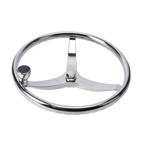 Windzerdong Stainless Steel Boat Steering Wheel 3 Spoke 13-1/2