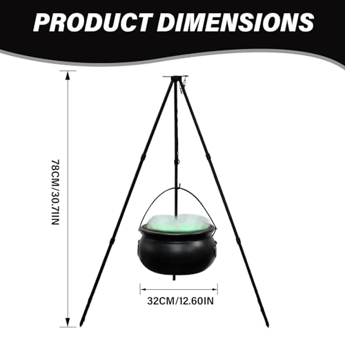 Chaudron de sorcière lumineux 32 cm à assemblage facile pour fête - 5