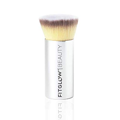 Fitglow Beauty Vegan Teddy Foundation Brush - Flat-Top Brush for Stippling Foundation, Concealer & Cream Blush