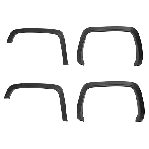 ALMULOO Fender Flares Set Compatible with 2014-2015 GMC Sierra 1500 Front & Rear Wheel Eyebrow 4PCS Fender Trim Plastic(PP+T30) Textured Black
