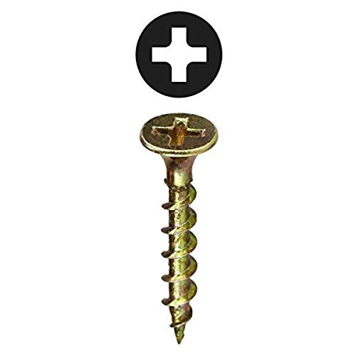 L.H. Dottie WR61 Drywall Screw Bugle Head, Phillips, No.6 by 1-Inch Length, Yellow Zinc, 100-Pack