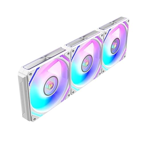 Ventilateurs de chassis ARGB 120 mm PWM contre la surchauffe pc lot de 3 blanc