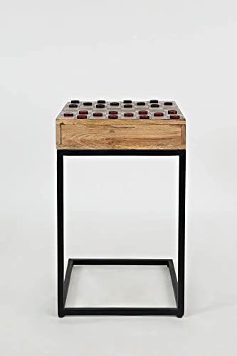 Jofran Global Archive Checkerboard C Table, 16.5"W X 16.5"D X 26"H, Natural Mango Finish, (Set Of 1) #TOP1