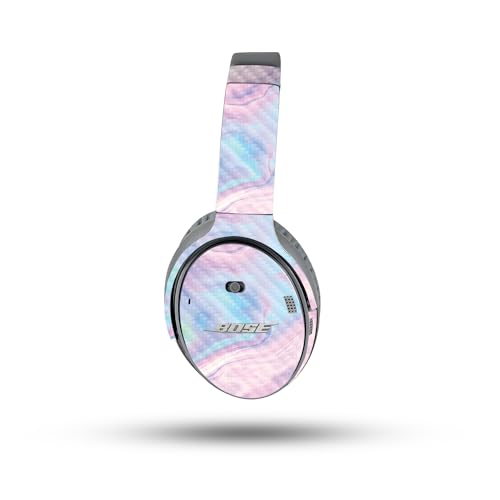 Image of MightySkins Carbon Fiber Skin Compatible with Bose QuietComfort 35 II Headphones - Pastel Wave | Protective, Durable Textured Carbon Fiber Finish | Easy to Apply