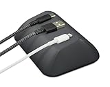Smartish® Magnetic Cord Holder - Bigger Cable Wrangler Organizer with Magnet Clips for Charger Management on Desktop, Nightstand, or Side Table - Holds 6+ Cables - Black Tie Affair