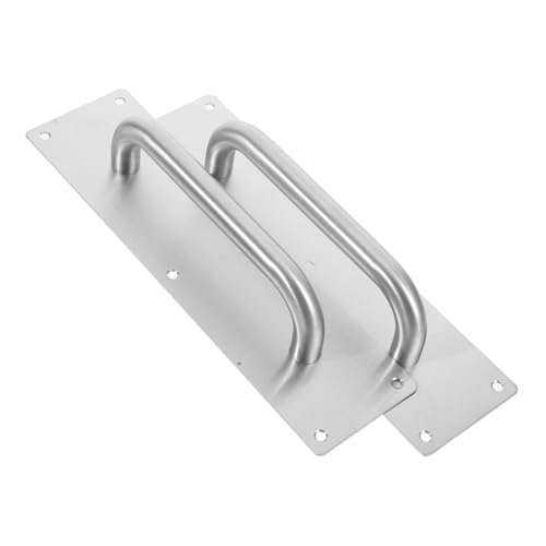 Vaguelly 2 piezas Tiradores para Puertas Correderas de Acero Inoxidable Placa Push Pull para Puertas Cortafuegos Resistente y Fácil de Usar Hogar Oficina y Comerciales