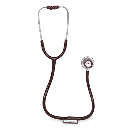 Image of RCSP Micro Plus Professional Stethoscope for Doctors and Medical Students | Comfortable Aluminium Chest Piece with Flexible Latex-Free Tube & Soft Sealing Ear Knobs | Chocolate Color
