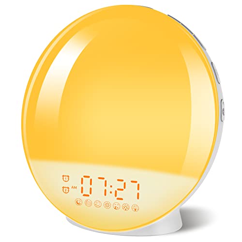 Sunrise Alarm Clock, Wake Up Light with Sunrise/Sunset Simulation, Dual
