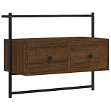 Mobile TV in legno rovere moderno con cassetti salvaspazio 60x30x51cm