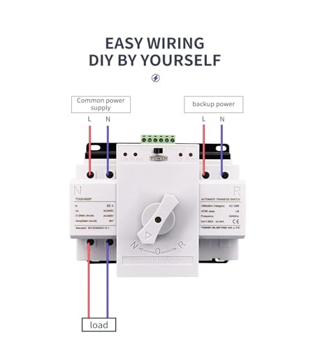 Interruptor ATS 63A automático para evitar cortes de luz con doble entrada de energía 230V 2P 5