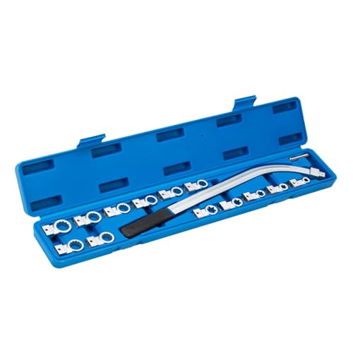 KiBcsLic Juego de 15 Llaves Tensoras de Correa con Estuche de Almacenamiento para Herramientas de Mantenimiento de Vehículos