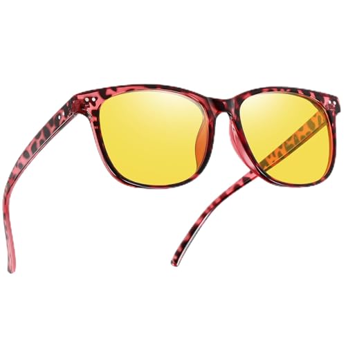 Night Vision Driving Glasses Polarized Anti-glare, HD Yellow Tinted Glasses for Women Men