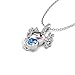 Jeulia Heart Cut Silver Cute Necklace: Sterling Silver Hug Me Panda Penguin Axolotl Diamond Pendant Fashion Anniversary Engagement Wedding Christmas Birthday for Women With Gift Jewelry Box (Axolotl)