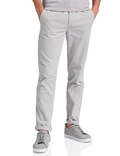 Amazon Brand - Symbol Men's Casual Cotton Mid Rise Pants | Chinos | Trousers (Regular Fit) (Lt Grey_32)