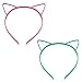 12 Pieces Plastic Cat Ears Headband Multicolor Cat Ear Headbands Headwears for Women Girls Makeup Party Daily Decorations Birthday Party (At Least 10 Colors)