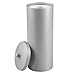 mDesign Bathware, Free Standing Toilet Paper Roll Holder for Bathroom Storage - Gray, Plastic