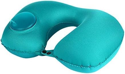 Aero Automatic Inflatable Travel Pillow | Ultra-Soft Ergonomic U-Shape Neck Support | for Flights Cars & Office | Compact Portable & Lightweight Neck Pillow | Easy Inflate & Deflate | Blue