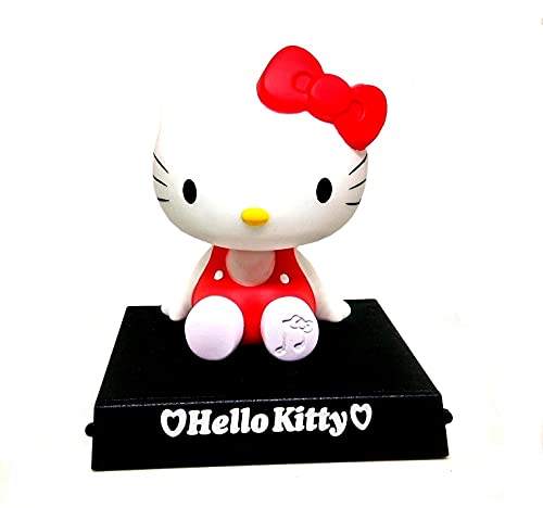 Image of AUGEN Super Hero Hello Kitty Red Action Figure Limited Edition Bobblehead with Mobile Holder for Car Dashboard, Office Desk & Study Table (Pack of 1)