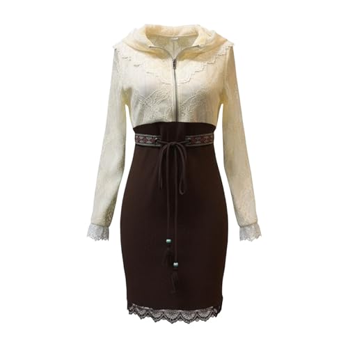 Robe slim en dentelle à rayures verticales pour le bureau - 7