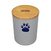 Animal Island Futterbox für Katzen aus Glas mit Holzdeckel Futtertonne Trockenfutterbehälter Snackbehälter Katze Tierfutterbehälter Snackdose (3000 ml, Cool Gray)
