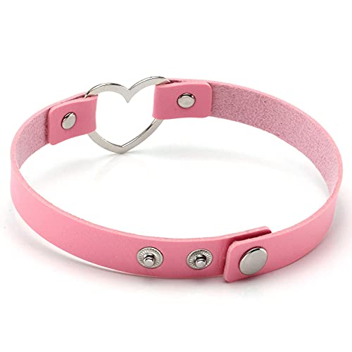 MILAKOO PU Leder Choker Damen Halsband gothtic Frauen Herz choker punk kragen herren pink
