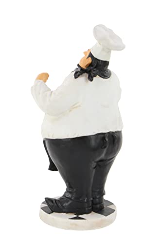 Deco 79 Polystone Chef Sculpture With 2 Wine Holder Slots, 12" X 9" X 24", White #TOP7