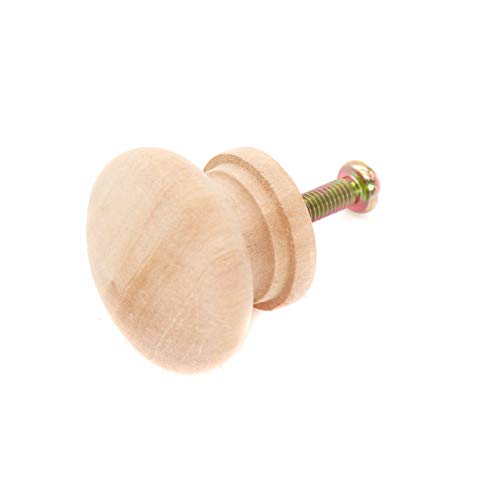 Binifimux 10-Pack 1 Inch Round Wood Unfinished Dresser Drawer Pulls Handles Knobs For Cabinet Cupborad #TOP1