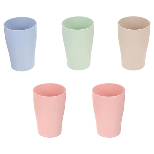 HOMOBABE 5個 小麦わら製水杯 北欧風シンプルデザイン耐久性良好環境配慮型容器ジュースグラス多用途