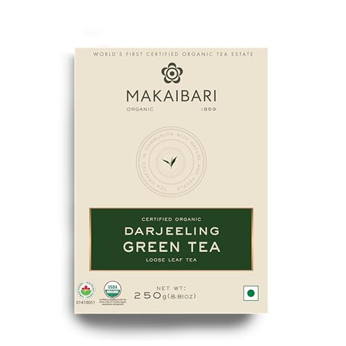 Image of Makaibari Darjeeling Organic Whole Leaf Green Tea | 250 Gm Monocarton | 125 Cups | Antioxidant-Rich | Handpicked Premium Green Tea