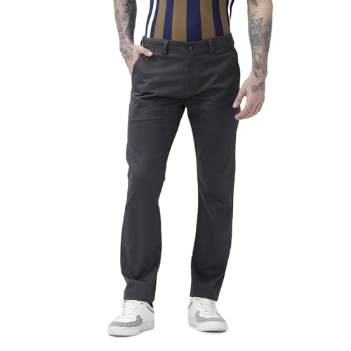 Image of BASICS Premium Cotton Stretch Formal Trousers for Men | Office Pants