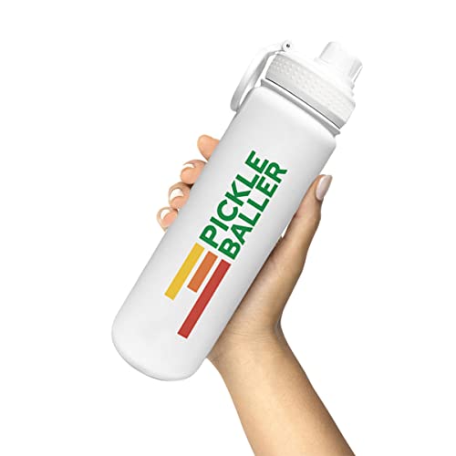 Super Fly Goods Pickle Baller Sports Water Bottle - Pickleball Insulated Stainless Insulated - Double Walled - 10 Hours Cold & 6 Hours Hot - Reusable Metal Water Bottle - Leak Proof - 1 Count