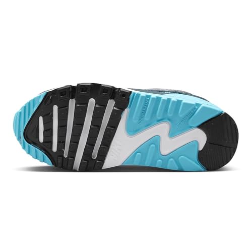 Nike Air Max 90 EasyOn Little Kids' Shoes (HF6357-100, White/Baltic Blue/Armory Navy/Wolf Grey) Size 93