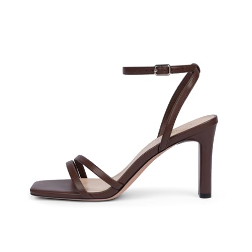 Image of Modatope Womens Sandals Square Open Toe Chunky High Heels Strappy Ankle Strap Sandals Comfort Dress Party Shoes