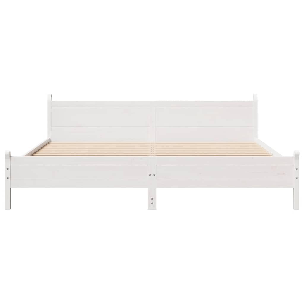 vidaXL Massivholzbett ohne Matratze Weiß 200x200 cm Kiefernholz