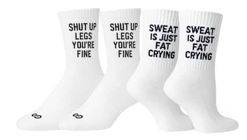 Cotton Crew Socks for Running Athletic Gym, Unisex & Women, Fun Inspirational Gift