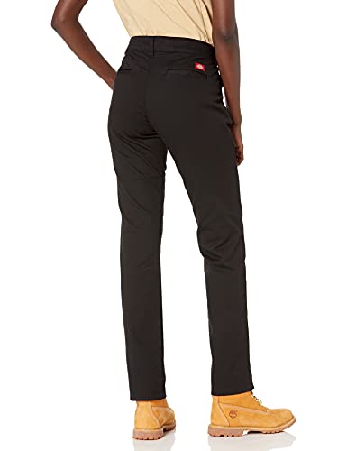 Dickies Women's Straight Flex Twill Pant, Rinsed Black, 8 #TOP1