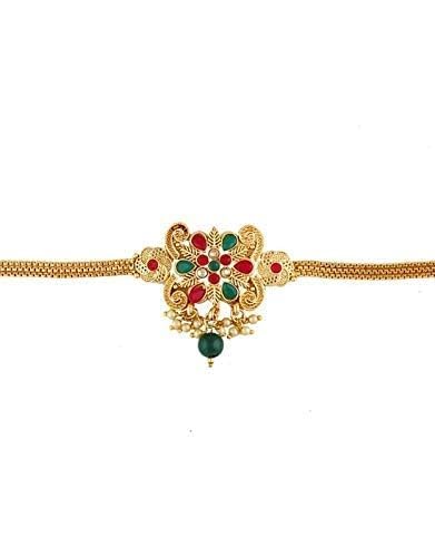 Jewellery Alluring Golden Finishing with shimmering Red, Green stone stud/Adjustable Armlet/Bracelet/Upper Arm cuff/Bajuband, wedding Jewellery/for women and girls.-image-39