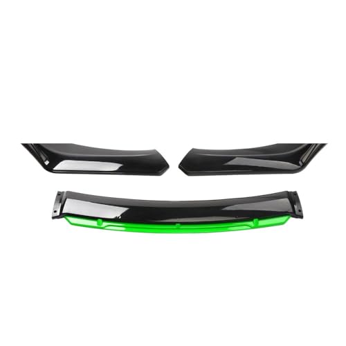 Becquet avant pour Peugeot 208 de 2012 à 2018 : lèvre de pare-chocs en ABS noir et vert