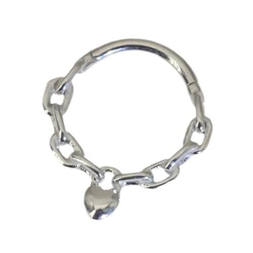 Gramigg Piercing de acero quirúrgico para nariz, diseño de corazón, joyería para tabique para mujeres y niñas, 8/10 mm en oro o plata, 10mm, como se describe, como se describe