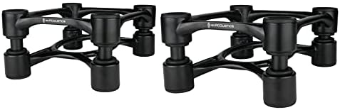 IsoAcoustics Aperta Series Isolation Speaker Stands with Tilt Adjustment: Aperta (6.1" x 7.5") Black Pair