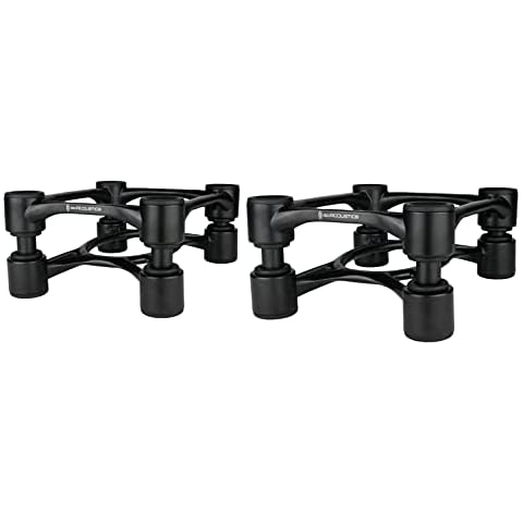IsoAcoustics Aperta Series Isolation Speaker Stands with Tilt Adjustment: Aperta (6.1" x 7.5") Black Pair Cover