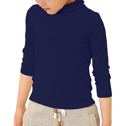 Kids Lined Pullover Sweater Thick Warm Turtleneck Long Sleeve Tops Boys Girls Plain Soft Stretchy Cotton Sweater Clothes4