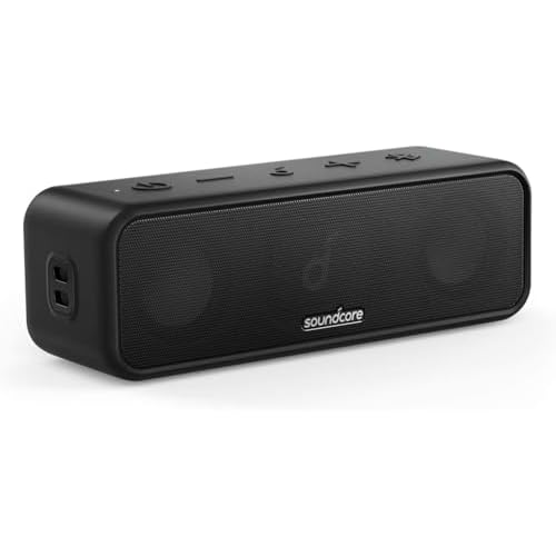 soundcore 3 Bluetooth Lautsprecher, Stereo-Sound, Audiotreiber mit Titan-Membran, PartyCast, BassUp, 24 Stunden Akku, IPX7 Wasserschutz, individueller EQ, für Zuhause, Draußen, Garten (in Sc